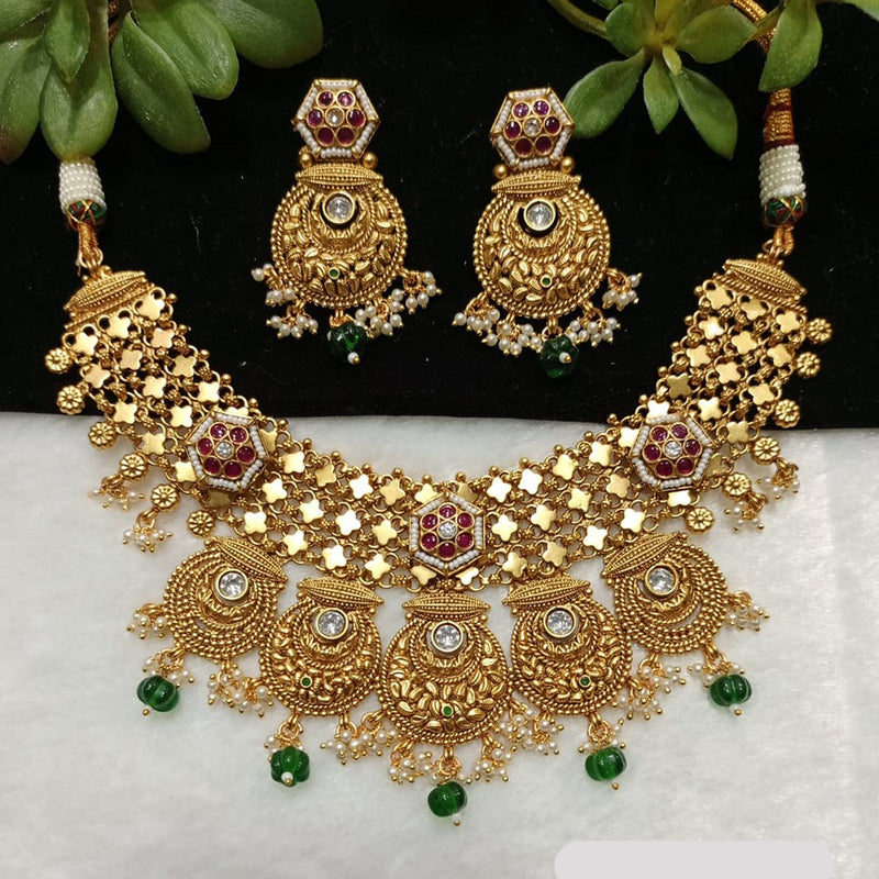 Shubham Creations Copper Gold Nekclace Set