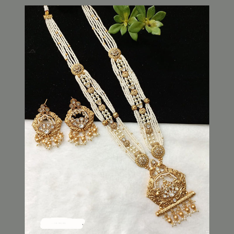 Shubham Creations Copper Gold Long Nekclace Set