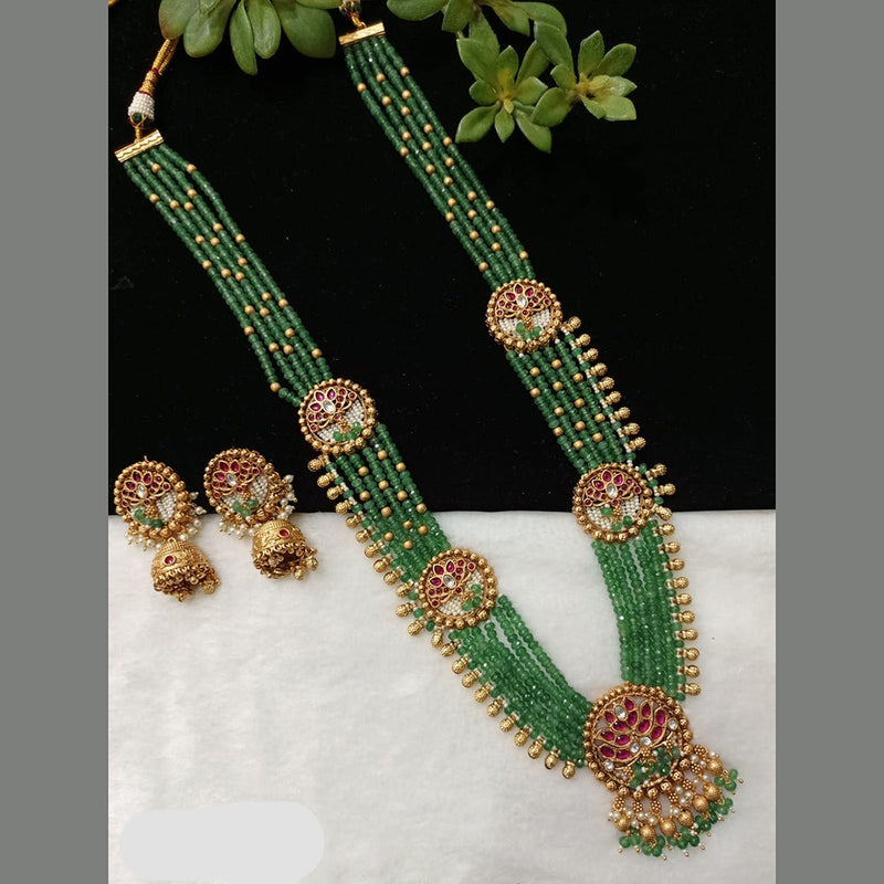 Shubham Creations Copper Gold Long Nekclace Set