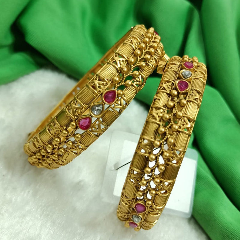 Shubham Creations Copper Gold Openable Bangles Set