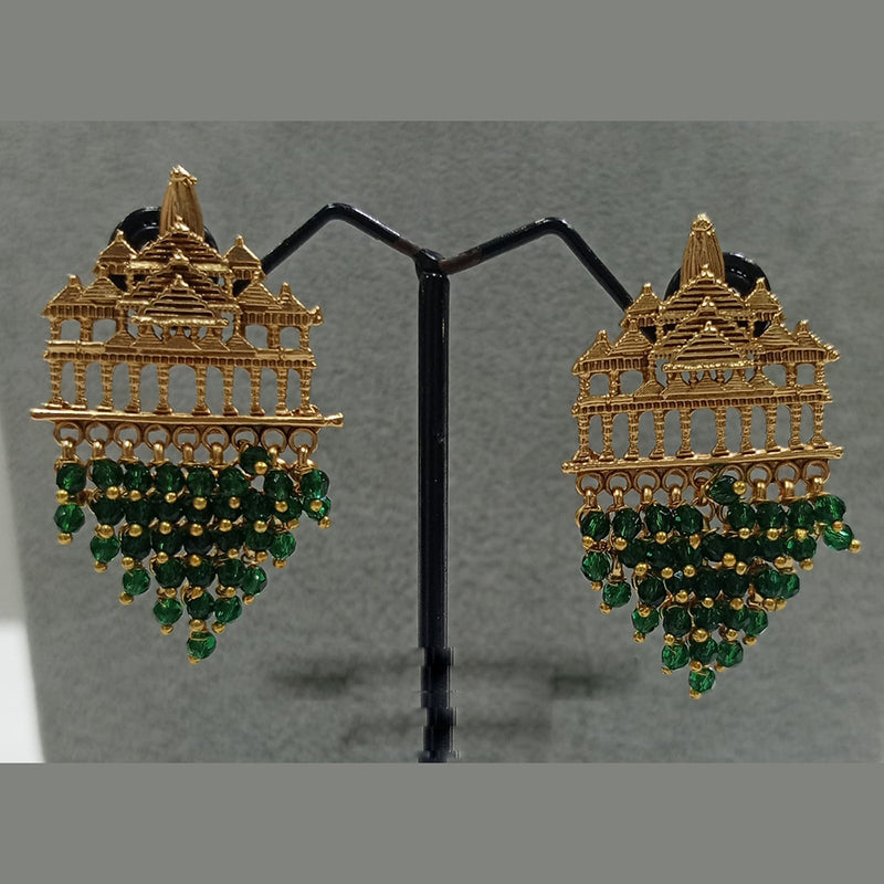 Shubham Creations Copper Gold Beads Dangler Earrings