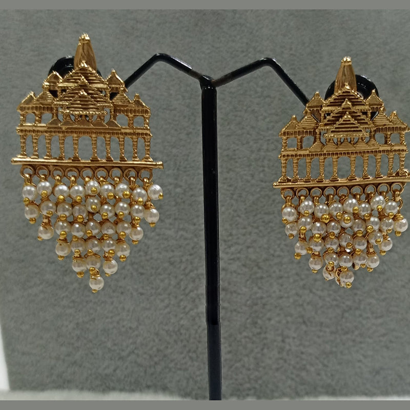 Shubham Creations Copper Gold Beads Dangler Earrings