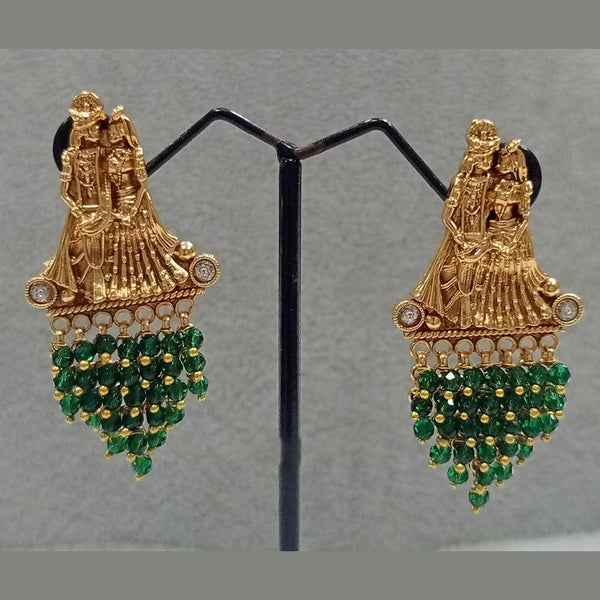 Shubham Creations Copper Gold Beads Dangler Earrings