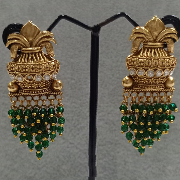 Shubham Creations Copper Gold Beads Dangler Earrings