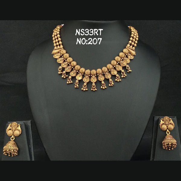 Kala Creation Gold Plated Pota Stone Necklace Set
