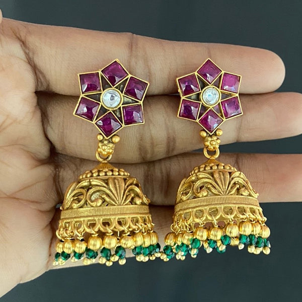 Kala Creation Gold Plated Jhumki Earrings
