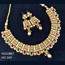 Kala Creation Copper Gold Plated Pota Stone Necklace Set