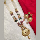 Kala Creation Gold Plated Pota Stone And Pearl Necklace Set