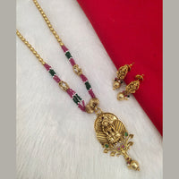 Kala Creation Gold Plated Pota Stone Temple Necklace Set