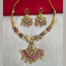 Kala Creation Gold Plated Pota Stone Necklace Set