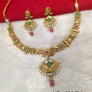 Kala Creation Gold Plated Pota Stone Necklace Set