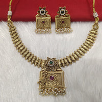 Kala Creation Gold Plated Pota Stone Necklace Set