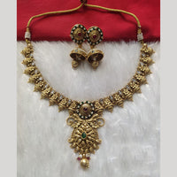Kala Creation Gold Plated Pota Stone Necklace Set