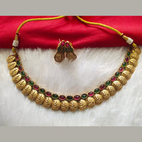 Kala Creation Gold Plated Pota Stone Necklace Set