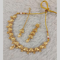 Star India Gold Plated Crystal Stone And Pearl Necklace Set
