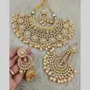 Star India Gold Plated Kundan Stone Pearl And Beads Choker Necklace Set