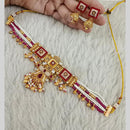 Star India Gold Plated Kundan Stone Pearl And Beads Choker Meenakari Necklace Set