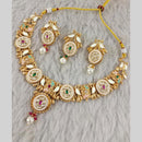 Star India Gold Plated Kundan Stone Pearl And Beads Meenakari Necklace Set