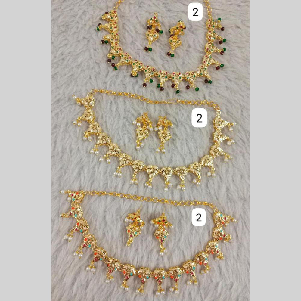 Star India Gold Plated Pearl Necklace Set
