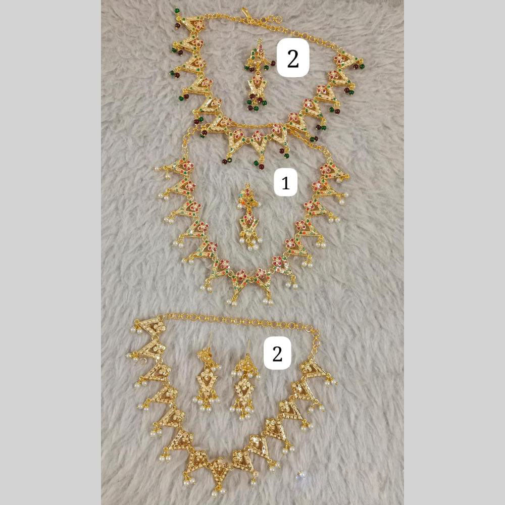 Star India Gold Plated Pearl Necklace Set