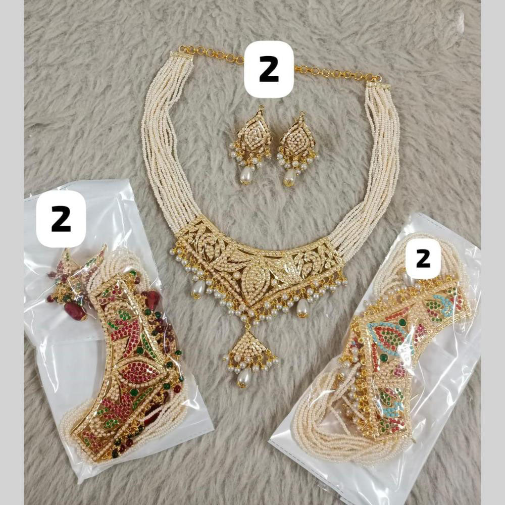 Star India Gold Plated Pearl Necklace Set