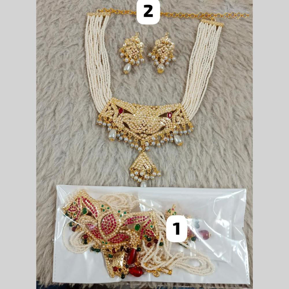 Star India Gold Plated Pearl Necklace Set