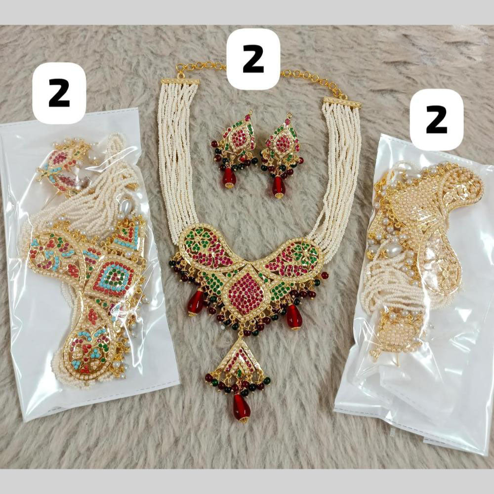 Star India Gold Plated Pearl Necklace Set