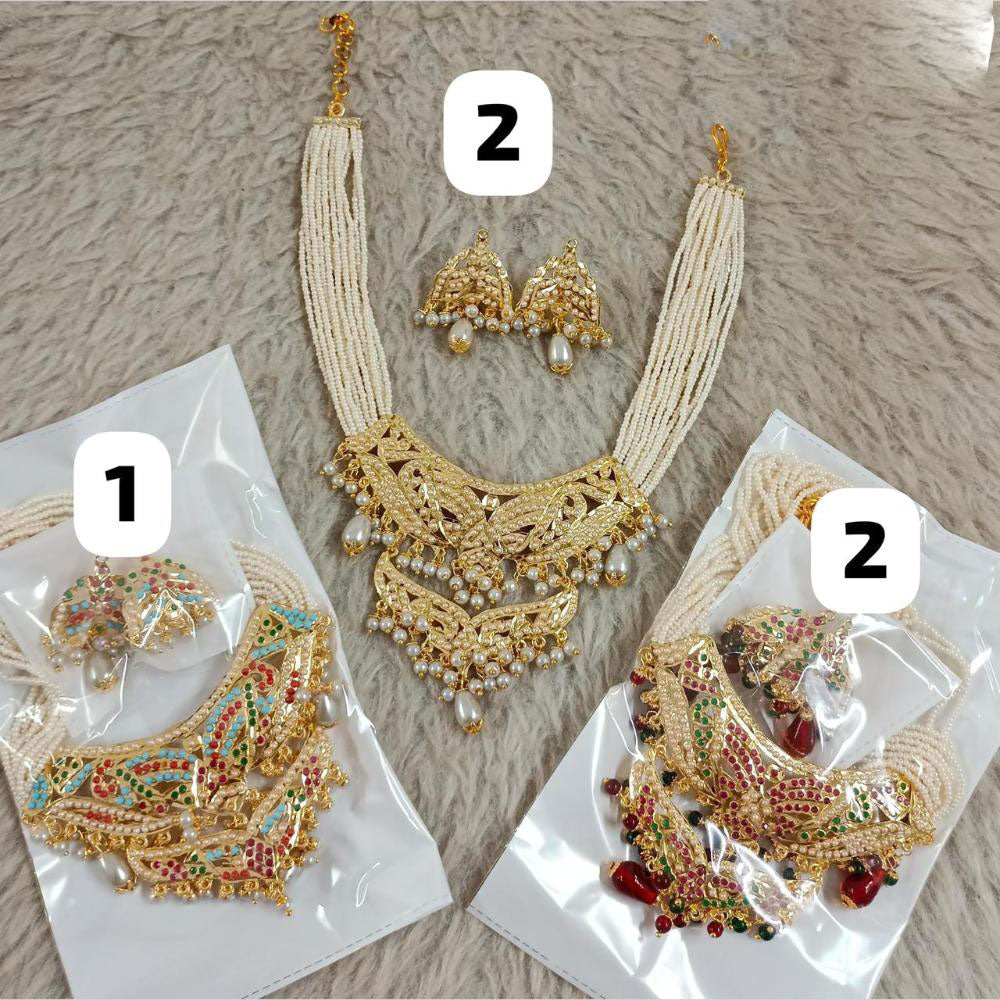 Star India Gold Plated Pearl Necklace Set