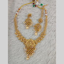 Star India Gold Plated Crystal Stone And Pearl Necklace Set