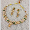 Star India Gold Plated Crystal Stone And Pearl Necklace Set