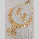 Star India Gold Plated Crystal Stone And Pearl Necklace Set
