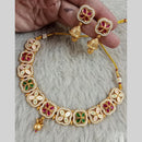Star India Gold Plated Pota Stone And Pearl Meenakari Necklace Set