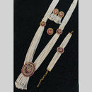 Star India Gold Plated American Diamond And Pearl Combo Set
