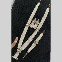 Star India Gold Plated American Diamond And Pearl Combo Set