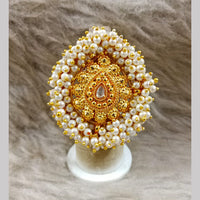 Star India Gold Plated Crystal Stone And Pearl Ring