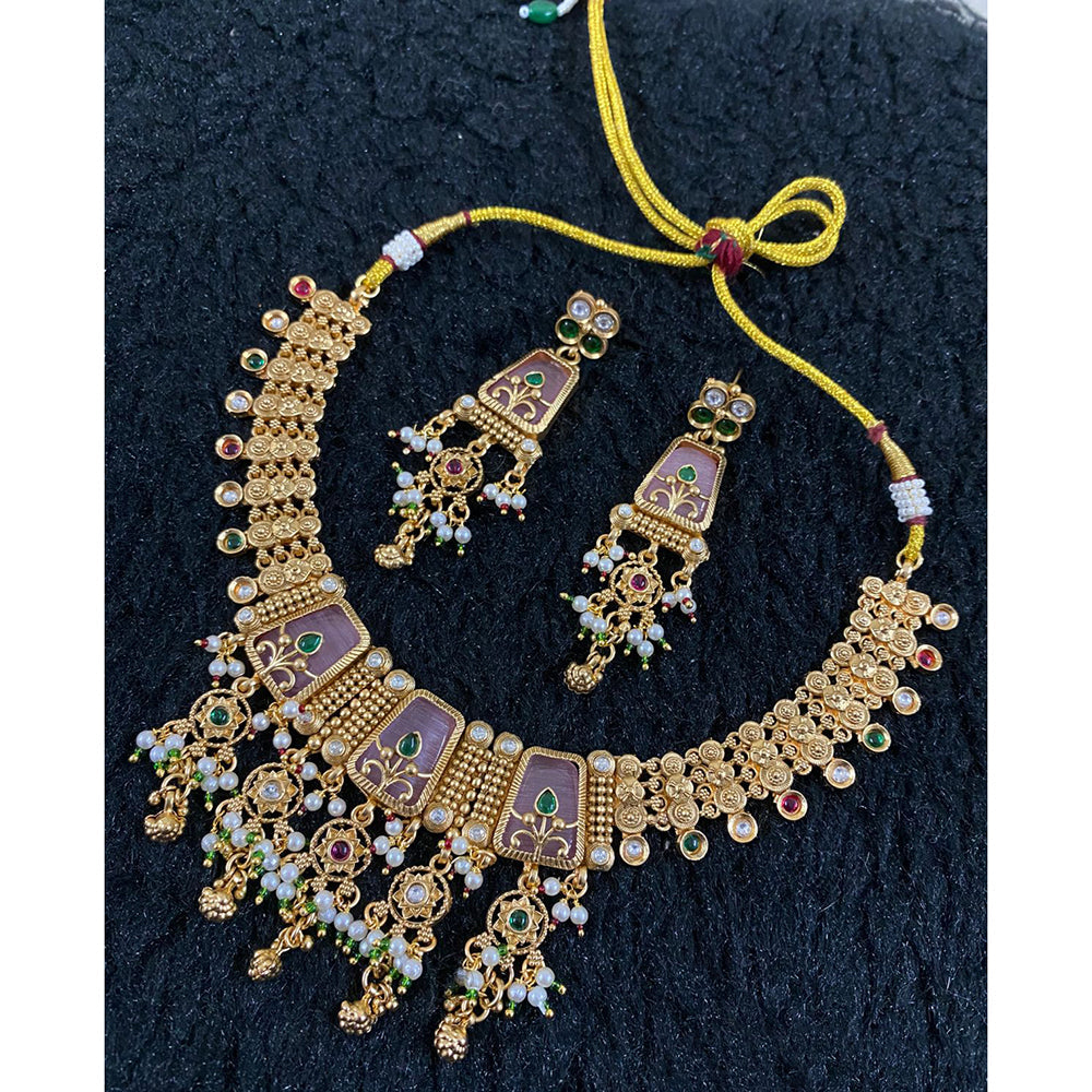 Star India Pota Stone Pearl And Beaded Necklace Set