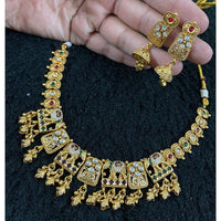 Star India Pota Stone Pearl And Meenakari Necklace Set