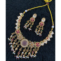 Star India Pota Stone Pearl And Beaded Meenakari Necklace Set