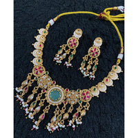 Star India Pota Stone Pearl And Beaded Meenakari Necklace Set