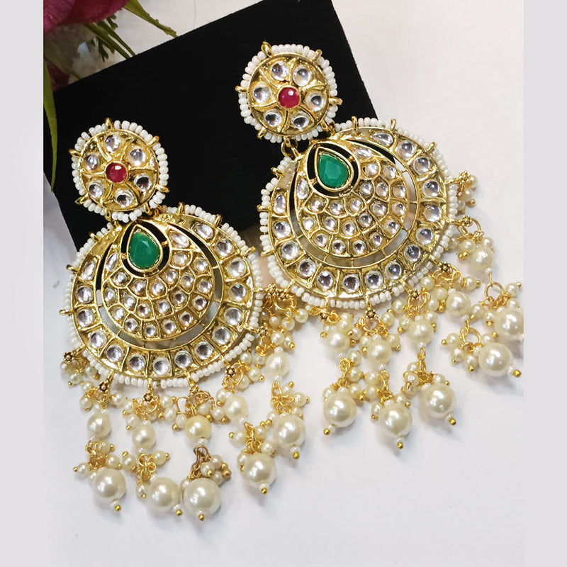 Exotica Collection Gold Plated Kundan Dangler Earrings