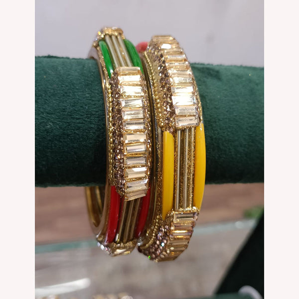 Exotica Collection Gold Plated Austrian Stone Bangle Set