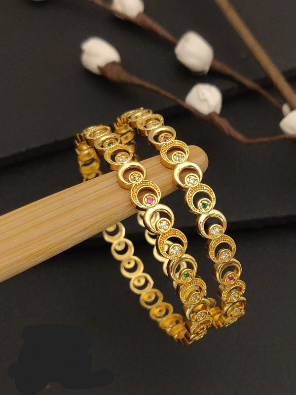 Exotica Collection Gold Plated Austrian Stone Bangles Set