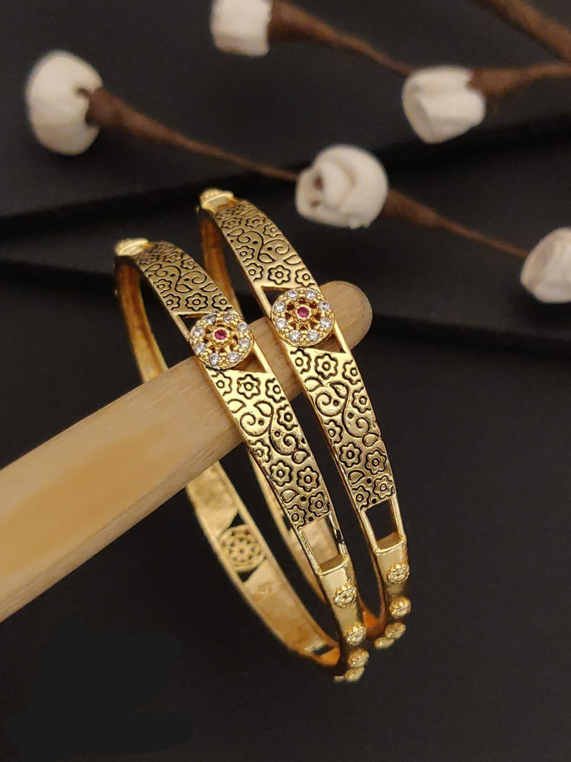 Exotica Collection Gold Plated Austrian Stone Bangles Set