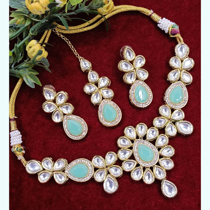 Exotica Collection Gold Plated Kundan Stone Necklace Set