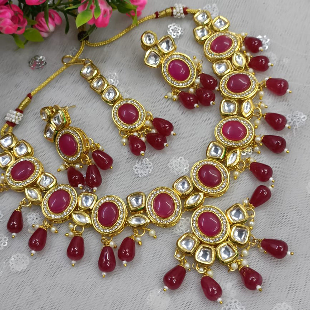 Exotica Collection Royal Kundan And Beads Stone Necklace Set