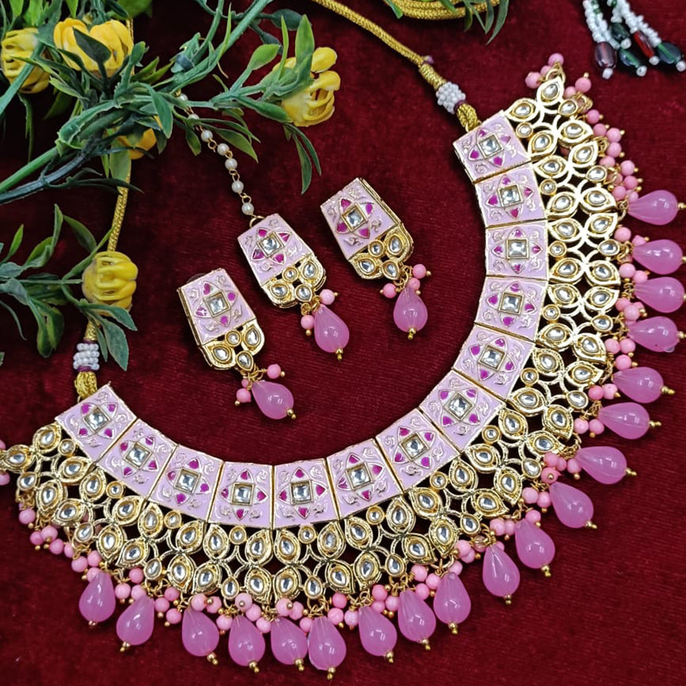 Exotica Collection Fancy Kundan Stone And Pearl Necklace Set