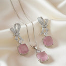 Exotica Collection Lightweight Sparkling Crystal Stone Chain Pendant Set