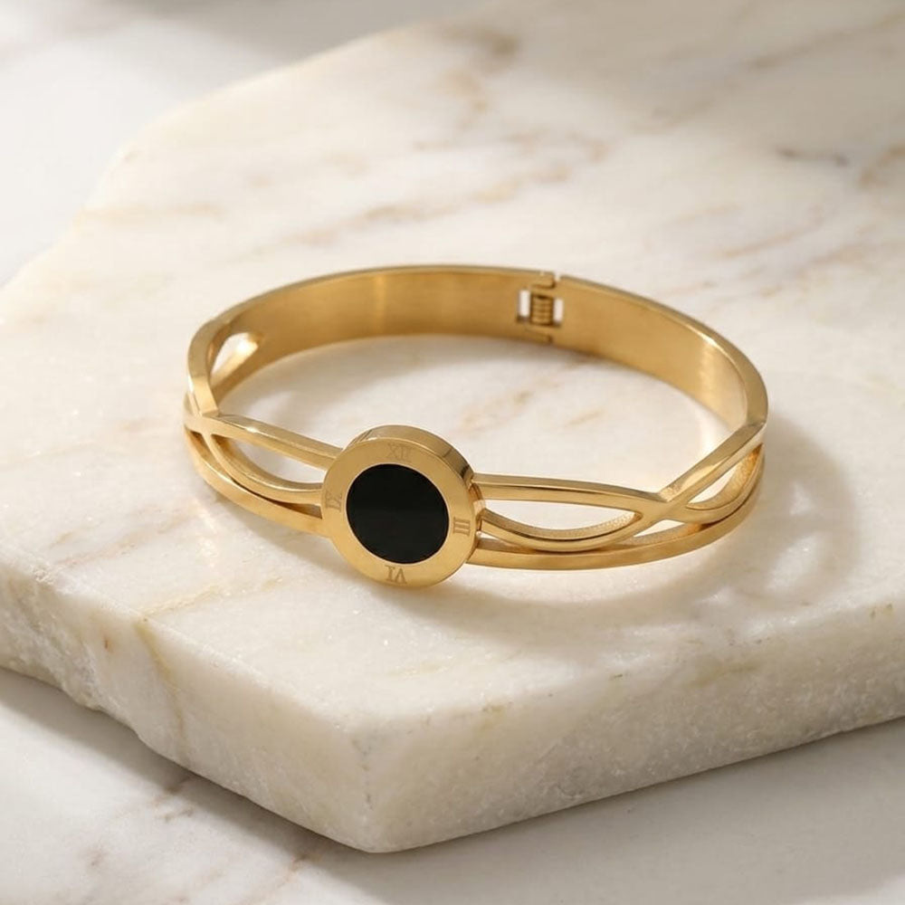 Exotica Collection Black Stone Openable Bracelet