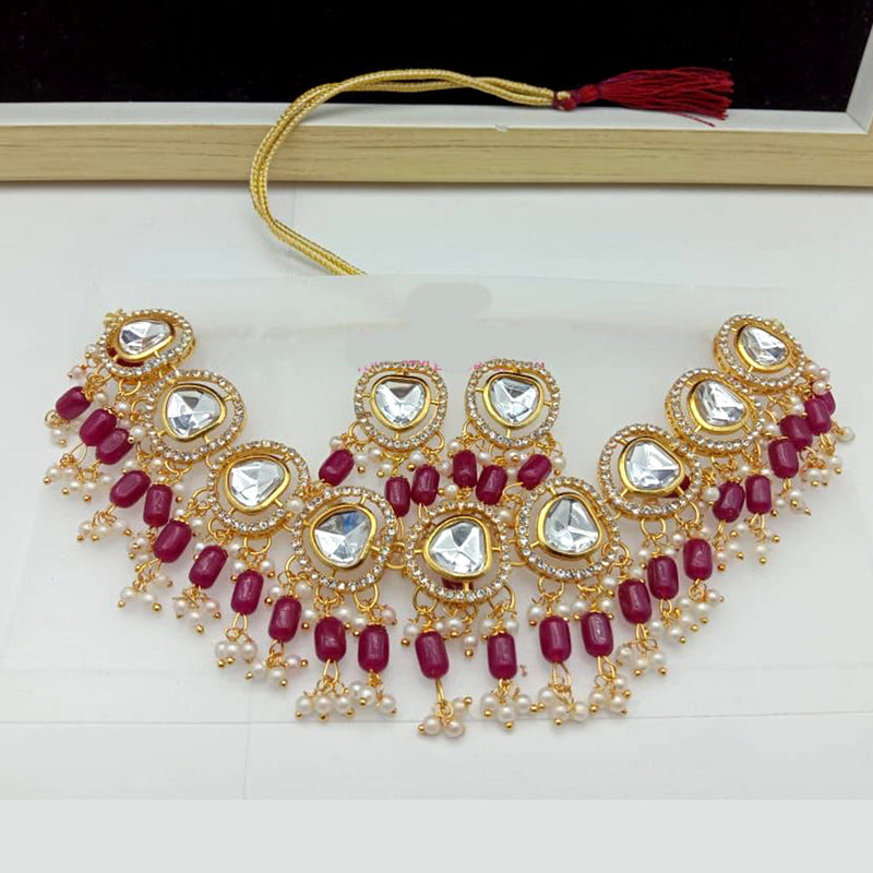 SP Jewellery Gold Plated Crystal Stone Necklace Set