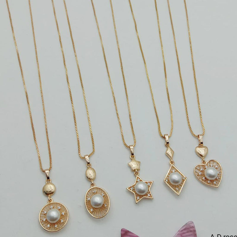 SP Jewellery Gold Plated Austrian Stone Chain Pendant Set (Assorted Design) ( 1 Piece Only )